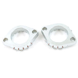 A pair of XS-Performance aluminum mounting brackets on a 1970-1984 XS650 Headpipe Set - Chrome.