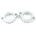A pair of XS-Performance aluminum mounting brackets on a 1970-1984 XS650 Headpipe Set - Chrome.