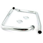 A pair of XS-Performance 1970-1984 XS650 Headpipe Set - Chrome hoses on a white background.