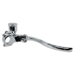A pair of 1" Vintage Deco Handlebar Control Kit with Master Cylinder & Clutch (Chrome) Harley and Custom Moto brake levers and clutch on a white background by Moto Iron®.