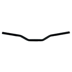The TC Bros. 1" Tracker Low First Generation TBW Handlebar—Black features a slight rise and swept-back design, ideal for customizing Harley handlebars. Shown here against a white background.