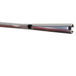 The ODI 1-1/8" V-Twin Tapered Moto Bars - Silver - TBW handlebar of a bicycle with a white background.