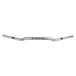 A chrome handlebar, specifically the ODI 1" V-Twin Moto Bars - Silver - TBW, showcased on a white background.