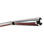 A chrome handlebar, specifically the ODI 1" V-Twin Moto Bars - Silver - TBW, showcased on a white background.