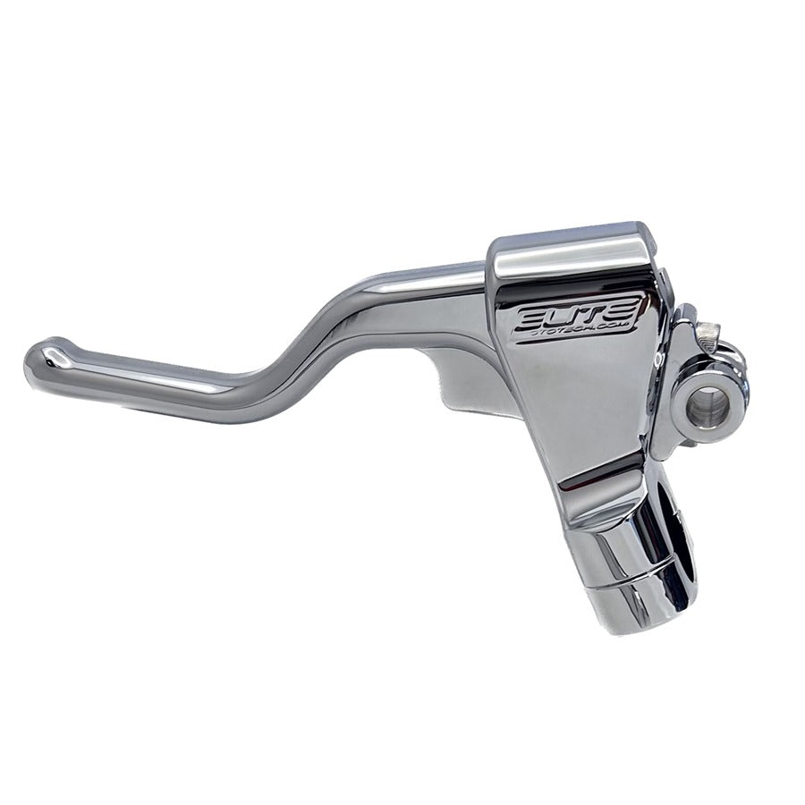 A Elite Mototech 1 Inch Clutch Chrome lever on a white background.