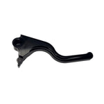 A black Elite Mototech HD 96-07 Touring front brake lever on a white background, manufactured using CNC machining.