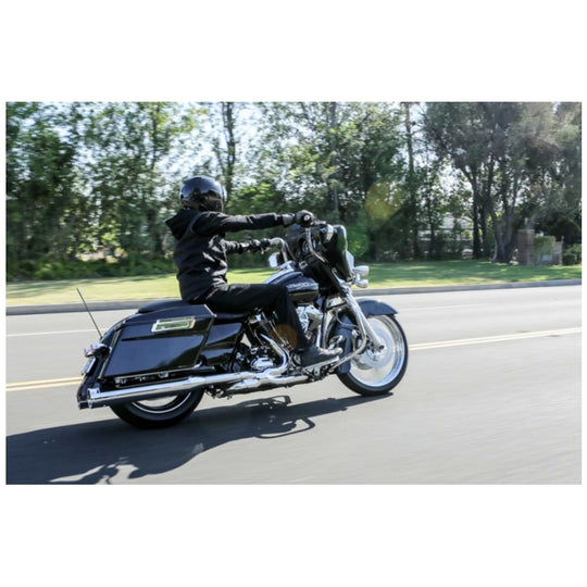 A pair of Burly Bagger Ape Hanger Handlebars - 13" - Chrome for Harley Davidson 97-07 FL, V-rod, XL, FXD Models on a white background.