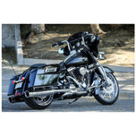 A pair of Burly Bagger Ape Hanger Handlebars - 13" - Chrome for Harley Davidson 97-07 FL, V-rod, XL, FXD Models on a white background.