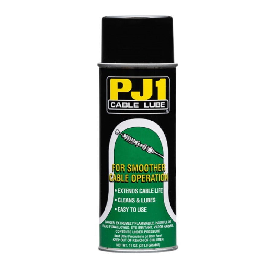 Sentence with replaced product and brand name: PJ1 Cable Lube - 11 oz. net wt. - Aerosol spray.
