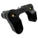 The TC Bros. Pro Series Riser Adapter features black anodized metal, two mounting holes, silver cylindrical ends, and engraved branding—ideal for upgrading 2006-2013 Harley-Davidson Street Glide handlebars.
