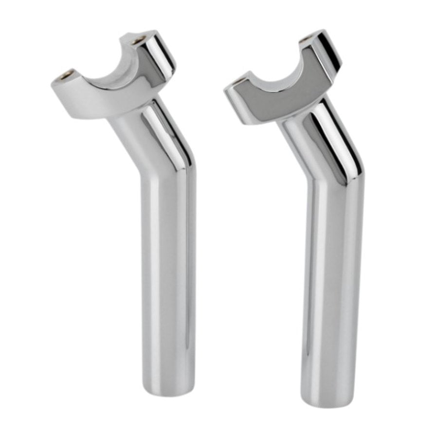 Pair of chrome-plated spanner handles without jaws, upgraded with Drag Specialties 6-1/2" Pullback Chrome Risers.