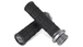 Seven pairs of ODI Hart-Luck Lock-on Grips for Harley-Davidson Cable Throttle, featuring black textured MX-style full-waffle handles with end caps in red, black, silver, or bronze—also suitable for bicycles.