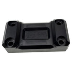 Three rectangular TC Bros. Top Clamps for Pro Series Truss Riser are shown in silver, black, and gold on a white background, each featuring four corner holes and recessed detailing in the center.