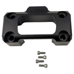Three metal Digital Gauge Top Clamps for TC Bros. Pro Series Truss Risers in silver, black, and gold are shown with four screws on a white background. Ideal as replacements for Harley Davidson or Pro Series gauge setups. Brand: TC Bros.