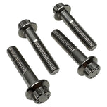 Four TC Bros. Replacement Clamp Bolt Kit bolts with washers arranged diagonally on a white background—perfect for securely assembling TC Bros. Pro Series Truss Risers.