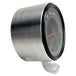 Two cylindrical motorcycle tachometer bezels from TC Bros., including the Pro Series 4 inch Gauge Relocation Bezel for Harley Davidson, in black and silver finishes with similar gauge faces featuring numbers and a red needle.