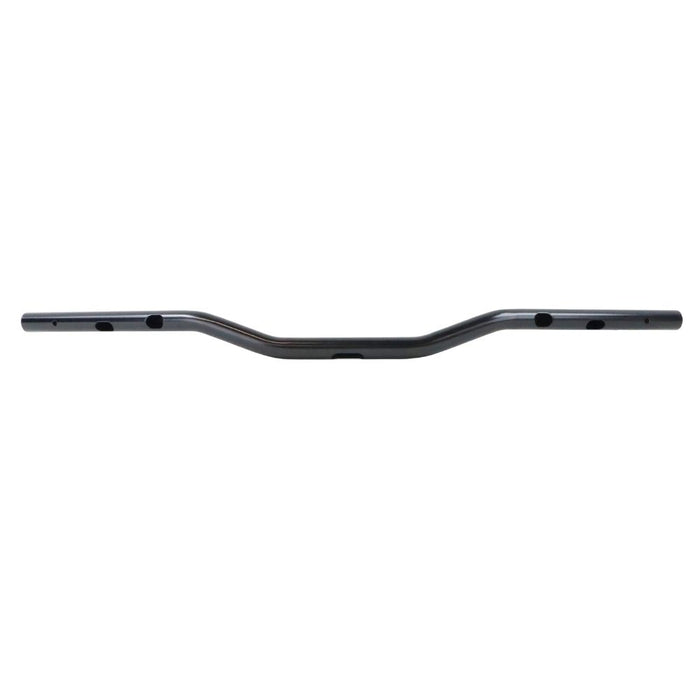 Three black TC Bros. 1" Tracker Handlebars for 2024-up Harley-Davidson Touring and Softail are shown horizontally against a white background with bold black text.