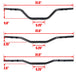 Three black TC Bros. 1" Tracker Handlebars for 2024-up Harley-Davidson Touring and Softail are shown horizontally against a white background with bold black text.