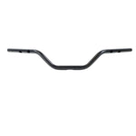 Three black TC Bros. 1" Tracker Handlebars for Second Generation Harley-Davidson TBW are displayed horizontally on a white background with bold text: "2025-UP SOFTAIL 2024-UP TOURING," ideal for compatible Harley-Davidson models.