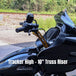 Three black TC Bros. 1" Tracker Handlebars for 2024-up Harley-Davidson Touring and Softail are shown horizontally against a white background with bold black text.