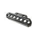 The TC Bros. Pro Series Indicator Light Relocation Kit is a beveled-edge, rectangular metal component with multiple holes, designed to mount indicator lights on select Harley-Davidson risers for custom setups.