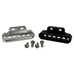 Two cylindrical motorcycle tachometer bezels from TC Bros., including the Pro Series 4 inch Gauge Relocation Bezel for Harley Davidson, in black and silver finishes with similar gauge faces featuring numbers and a red needle.