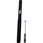 Four black cylindrical rods and four metal cables, including a Fat Baggers E-Z Install Clutch Cable Extension, are shown side by side for 2018-2024 Harley-Davidson Touring and Softail models from Fat Baggers, Inc.