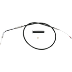 Two Drag Specialties Throttle Cables for 1996-2022 Harley-Davidson, plus two small black cylinders, shown on a white background with text noting compatibility for Big Twin Sportster models.
