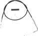 Drag Specialties Throttle Cable for 1990-1995 Harley-Davidson, featuring end fittings, a black sleeve, and hardware, is shown on a white background.