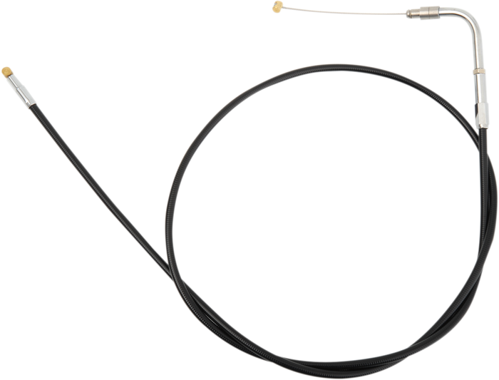 Two black S&S Cycle throttle cables with metal fittings for Harley-Davidson models (Big Twin 1996-2015, Sportster 1996-2020) using S&S Super E carb setups; product: S&S Throttle Cable for Harley-Davidson With S&S Carburetor.