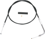 Drag Specialties Throttle Cable Kit for 1974–1980 Harley-Davidson Big Twin and Sportster includes a throttle cable, ferrule, and sleeve from Drag Specialties, shown on a white background.