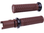 Nine Hart-Luck Lock-on Grips by ODI for Harley-Davidson First Gen Throttle-By-Wire motorcycles, shown in black with assorted colored end caps on a white background, labeled "FIRST GEN TBW" in bold black text.