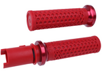 Nine Hart-Luck Lock-on Grips by ODI for Harley-Davidson First Gen Throttle-By-Wire motorcycles, shown in black with assorted colored end caps on a white background, labeled "FIRST GEN TBW" in bold black text.