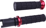 Nine Hart-Luck Lock-on Grips by ODI for Harley-Davidson First Gen Throttle-By-Wire motorcycles, shown in black with assorted colored end caps on a white background, labeled "FIRST GEN TBW" in bold black text.