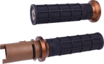 Nine Hart-Luck Lock-on Grips by ODI for Harley-Davidson First Gen Throttle-By-Wire motorcycles, shown in black with assorted colored end caps on a white background, labeled "FIRST GEN TBW" in bold black text.