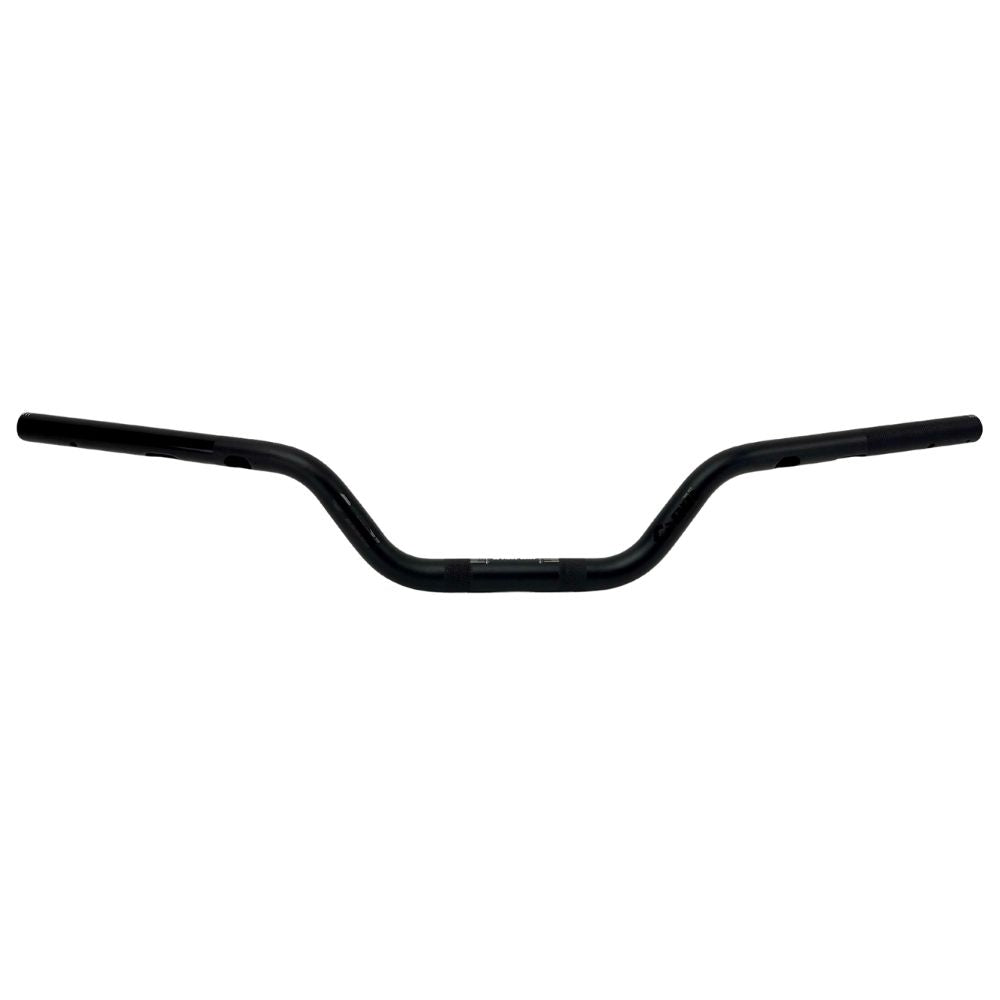 The ODI Podium V-Twin 1-1/8" Moto Handlebar for Harley-Davidson, designed for second generation throttle-by-wire motorcycles, features a black finish with a slight upward and backward sweep, reminiscent of classic moto handlebars.