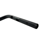 The ODI Podium V-Twin 1-1/8" Moto Handlebar for Harley-Davidson, designed for second generation throttle-by-wire motorcycles, features a black finish with a slight upward and backward sweep, reminiscent of classic moto handlebars.