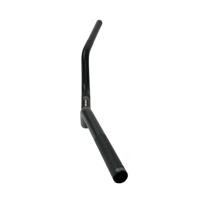The ODI Podium V-Twin 1-1/8" Moto Handlebar for Harley-Davidson, designed for second generation throttle-by-wire motorcycles, features a black finish with a slight upward and backward sweep, reminiscent of classic moto handlebars.