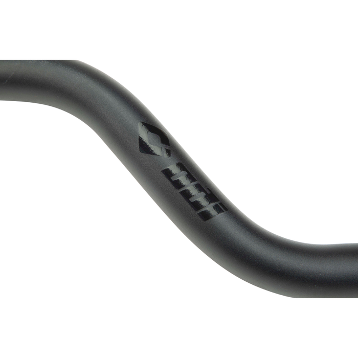 The ODI Podium V-Twin 1" Moto Handlebar for Harley-Davidson Throttle-By-Wire motorcycles is shown in black with a slight upward and backward curve, set against a white background.