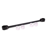 The ODI V-Twin Handlebar Crossbar by ODI includes two metal crossbars (one silver, one black) with three white mounting clips each—perfect as a motocross handlebar accessory. A faint bicycle handlebar image appears below.