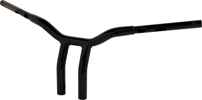 The LA Choppers Kage Fighter Handlebar for Harley-Davidson Second Generation Throttle-By-Wire Motorcycles features a bold, split stem design with dual uprights, showcased on a plain light background.