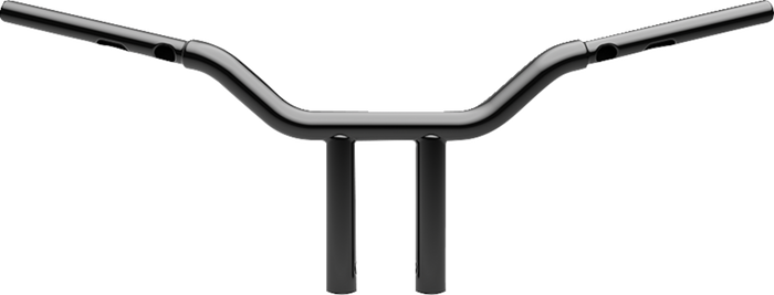 The LA Choppers Kage Fighter Handlebar for Harley-Davidson Second Generation Throttle-By-Wire Motorcycles features a bold, split stem design with dual uprights, showcased on a plain light background.