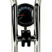 Close-up view of the TC Bros. Pro Series 1" Universal Gauge Mount, a shiny chrome-plated bracket with cylindrical parts by TC Bros., perfect for Harley-Davidson gauge relocation.