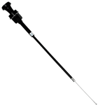 Black-based antenna with a telescopic metal rod, extended and isolated on white—evoking the design precision of the Motion Pro Choke Cable for Harley-Davidson CV Carburetor.