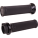 Thirteen ODI Ruffian Lock-on Grips For Harley-Davidson Cable Throttle are displayed in various colors, arranged in rows on a white background beside bold "CABLE THROTTLE" text. Designed by ODI for compatibility with Harley-Davidson Cable Throttle systems, these grips combine standout style and reliable performance, making them ideal for customizing your ride.