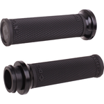 A selection of ODI Ruffian Lock-On Grips For Harley-Davidson First Generation Throttle-By-Wire, offered in a variety of colors and finishes and neatly arranged in rows, with bold "FIRST GEN TBW" text on the right—perfect for Harley-Davidson Throttle-By-Wire models.
