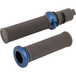 A black cylindrical tube with a flange sits on a white background—the Moto Iron® Throttle Tube for First Generation Harley-Davidson TBW, ideal for Gen 1 models or use with slide-on grips.