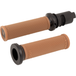 A black cylindrical tube with a flange sits on a white background—the Moto Iron® Throttle Tube for First Generation Harley-Davidson TBW, ideal for Gen 1 models or use with slide-on grips.