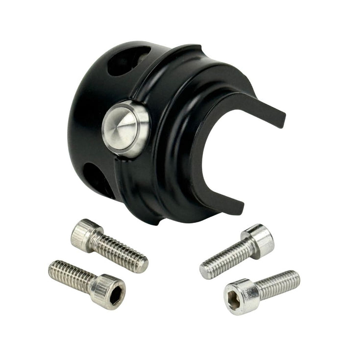 LC Fabrications Gen 2 Clamshell Panels With Integrated Microswitches for 1982-2013 Harley-Davidson, shown with hex screws—perfect for custom switch housings or blanking plates.