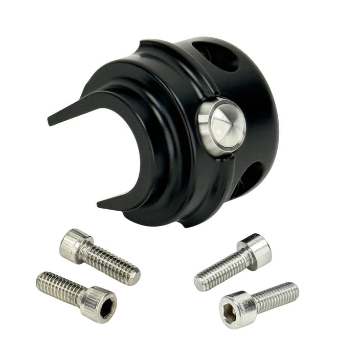 LC Fabrications Gen 2 Clamshell Panels With Integrated Microswitches for 1982-2013 Harley-Davidson, shown with hex screws—perfect for custom switch housings or blanking plates.